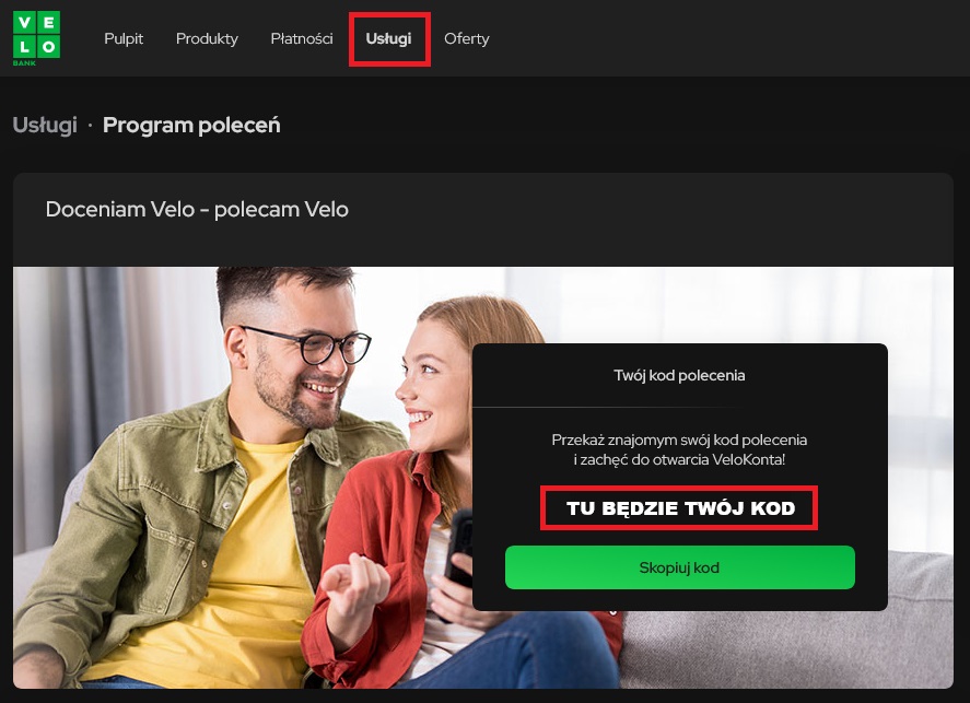 VeloBank - kod promocyjny gotowy do skopiowania