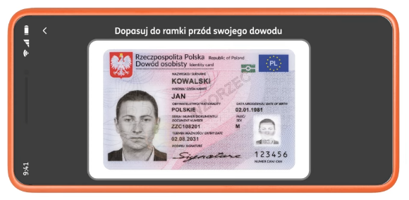 Zrób zdjęcie obu stron swojego dowodu osobistego Zrób zdjęcie obu stron swojego dowodu osobistego